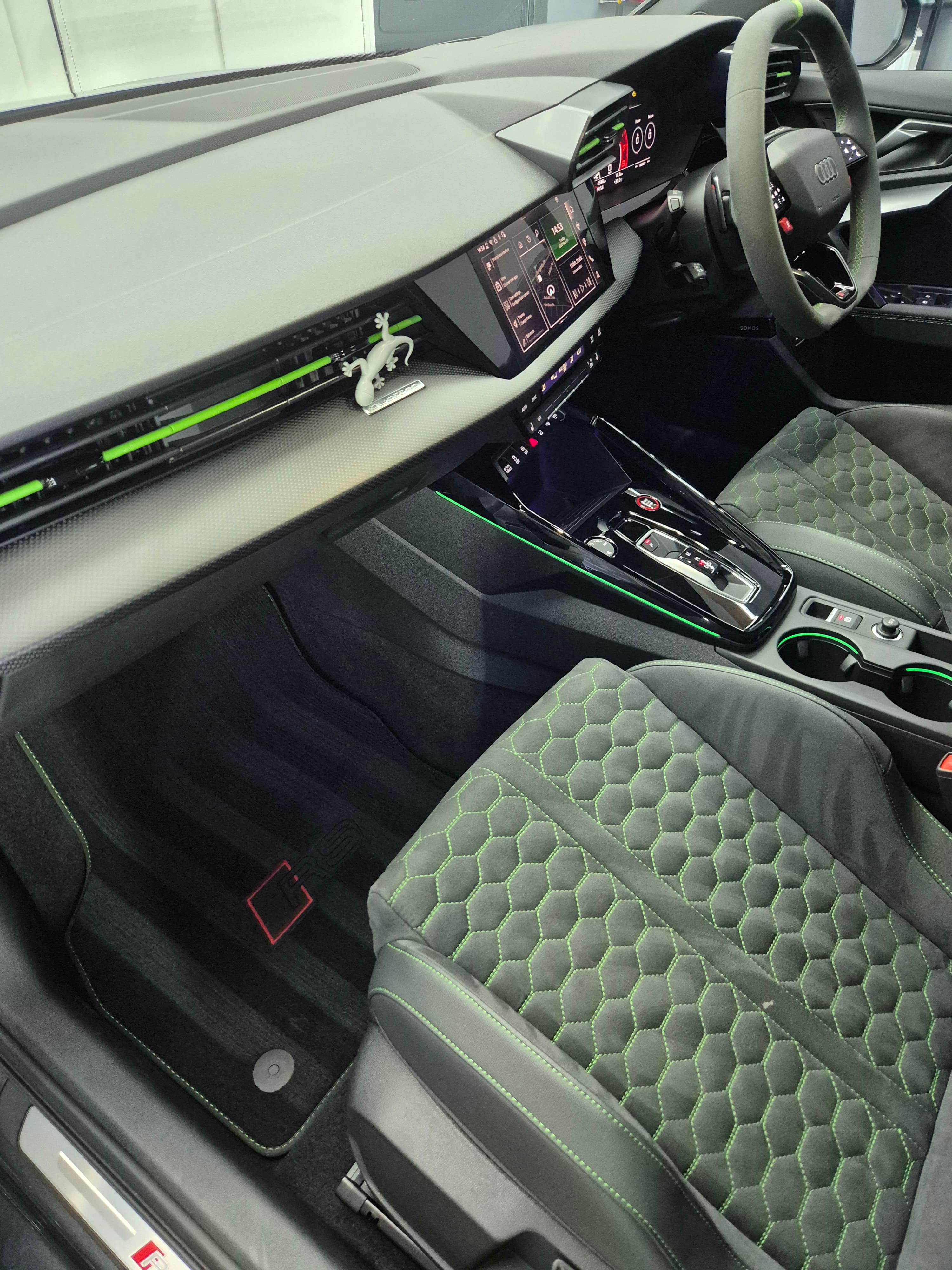 Audi RS interior — alcantara and honeycomb seats after deep clean