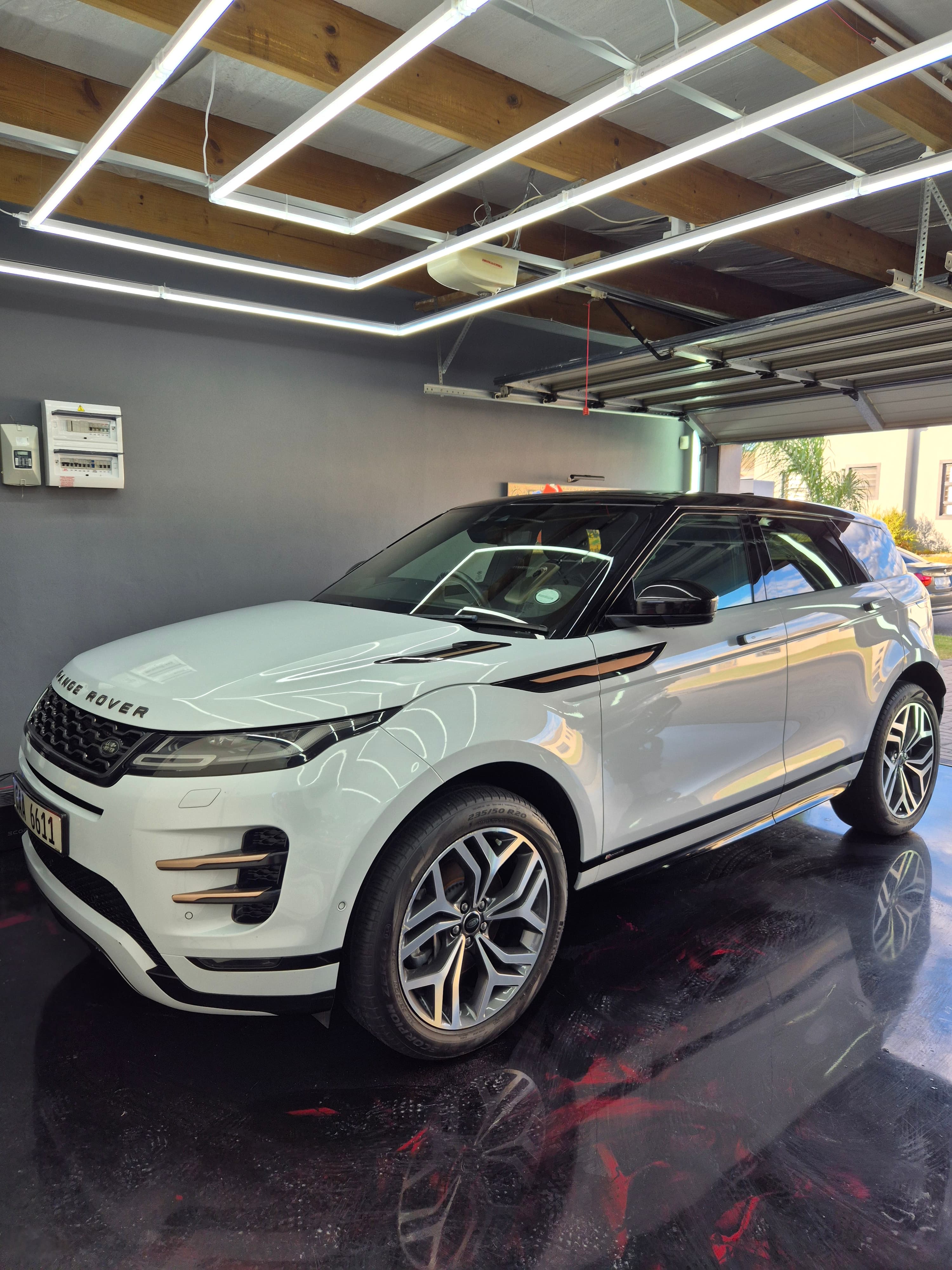 Range Rover in workshop — ready for ceramic protection package